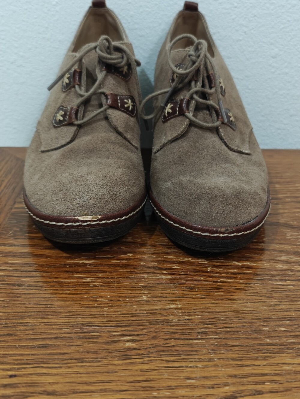 Sofft Camila Havana Wedge Bootie Size 9 Wide Lace Up Ankle Mini Boots Oxford - Picture 7 of 12